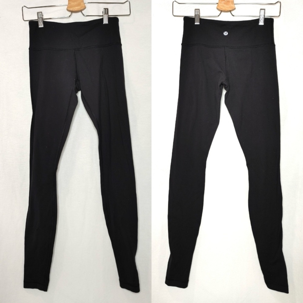 lululemon athletica Black Leggings Wunder Under Low Rise Size 4 and 28” inseam